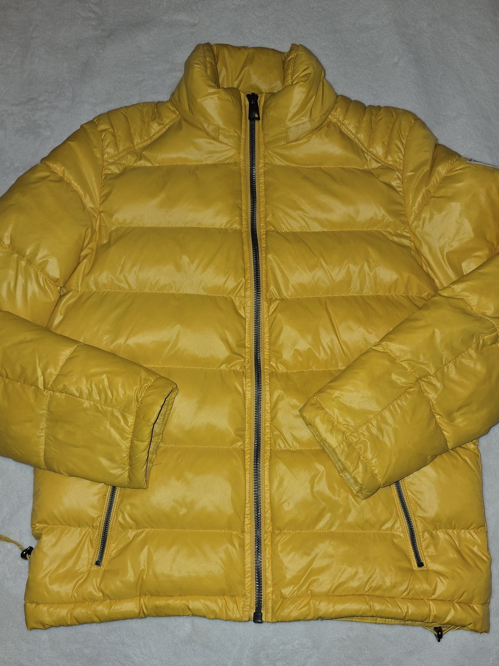 Guess Men's Yellow Quilted Puffer Jacket
